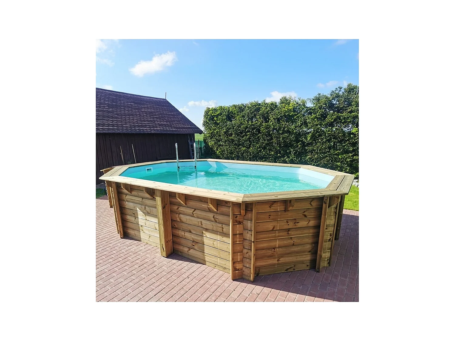 Piscine en bois Nemo 4.3x3 - H.1.18 m fixations à sceller - BAS7302OSPI - ALTANKA