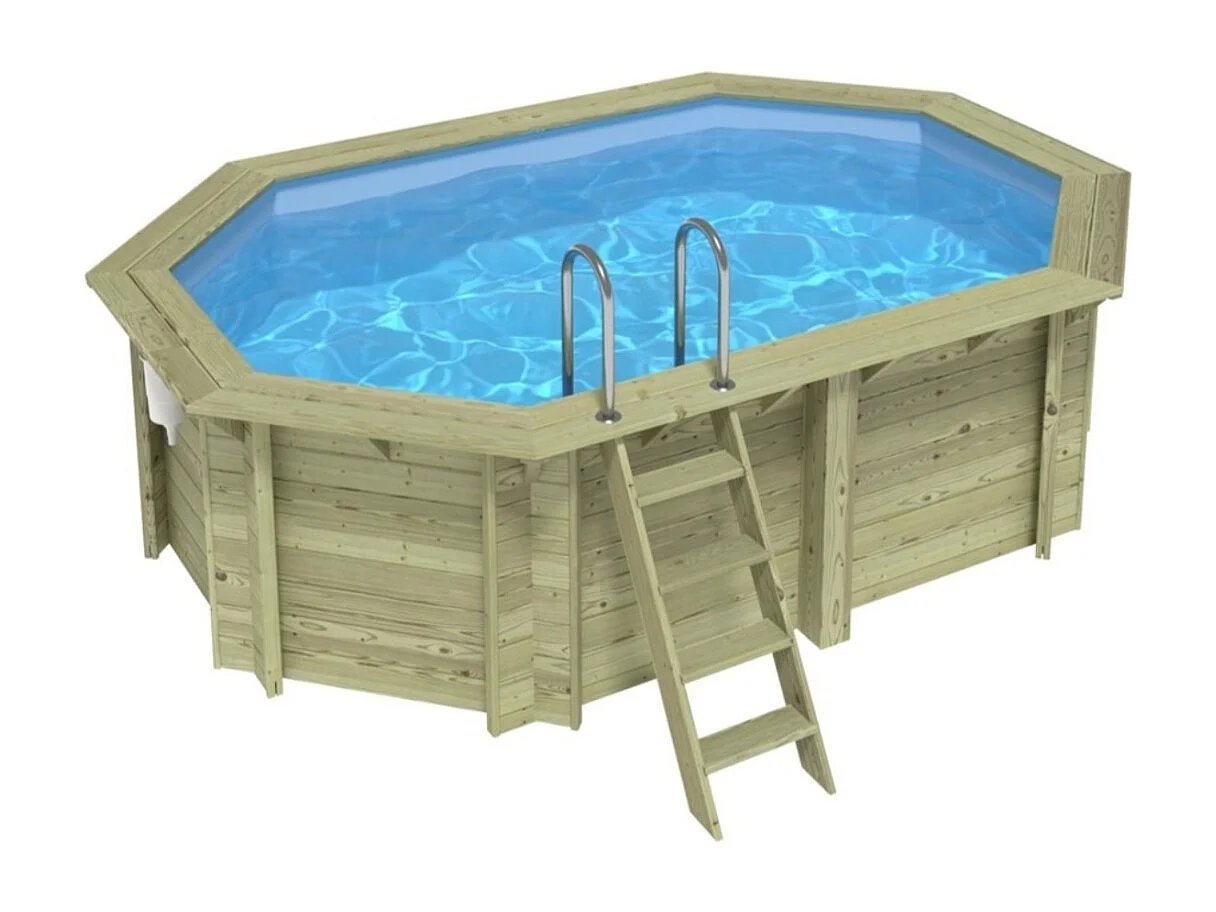 Piscina NEMO 4.3 x 3 - H.1.18 m, azzurro chiaro, con supporti da cementare - BAS7302OSPI - ALTANKA