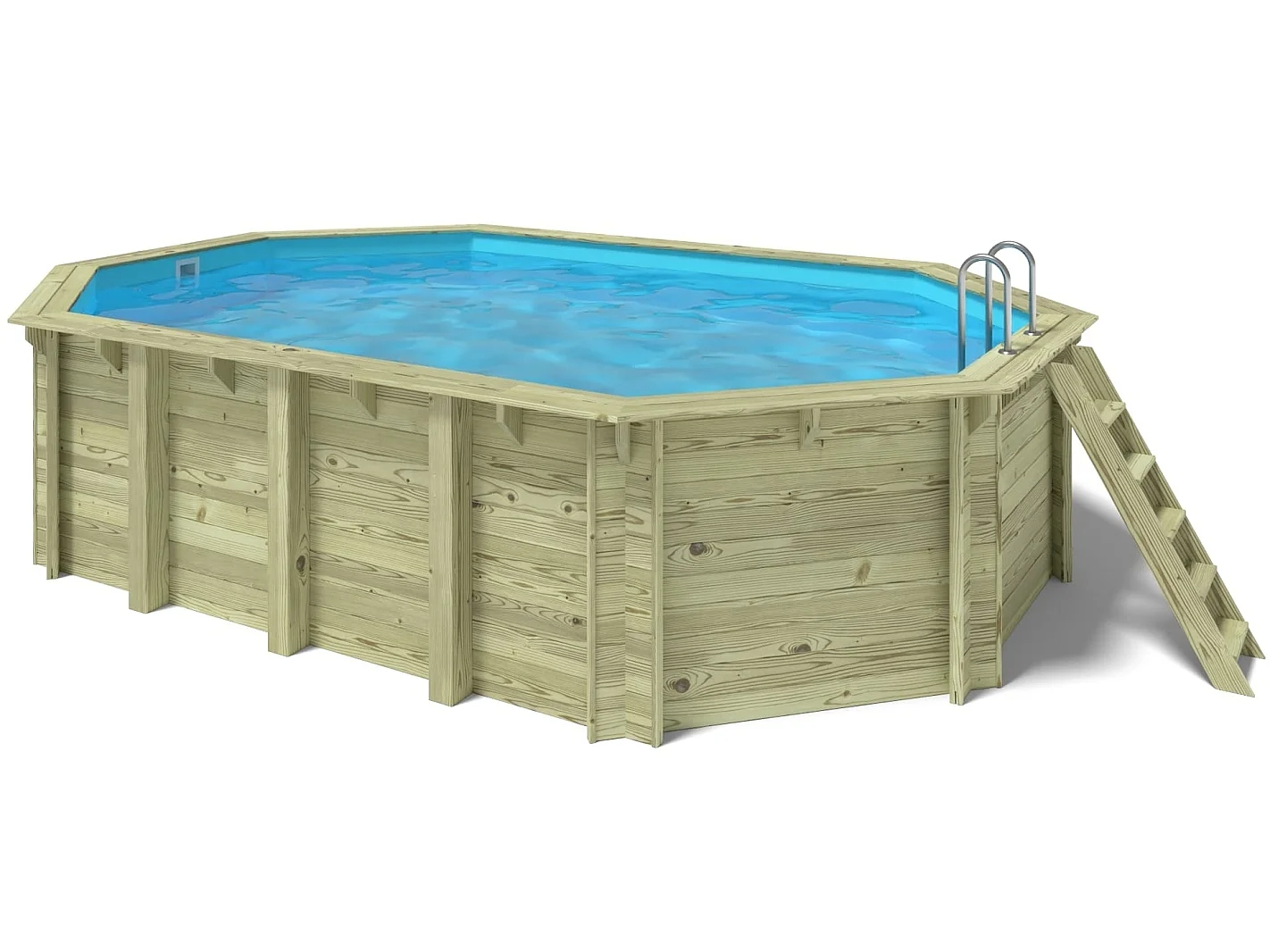 Piscine en bois - 6,53x4,41  x H.1,42m - avec filtration - BAS552OSPI - ALTANKA