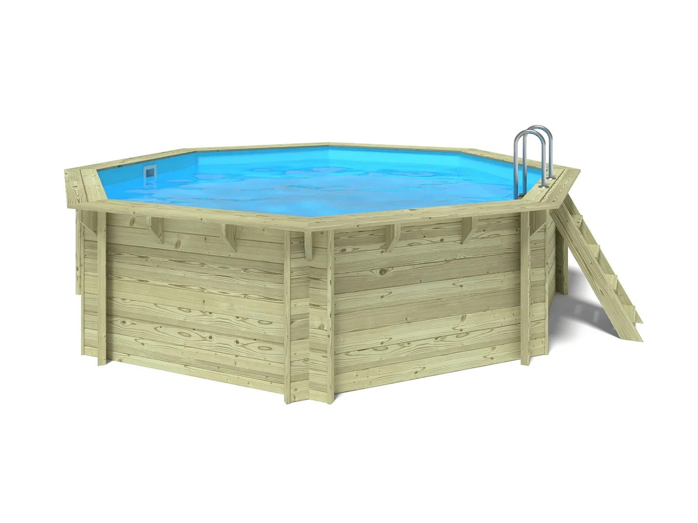 Piscine de jardin en bois - 4,71x4,72  x H.1,20m
