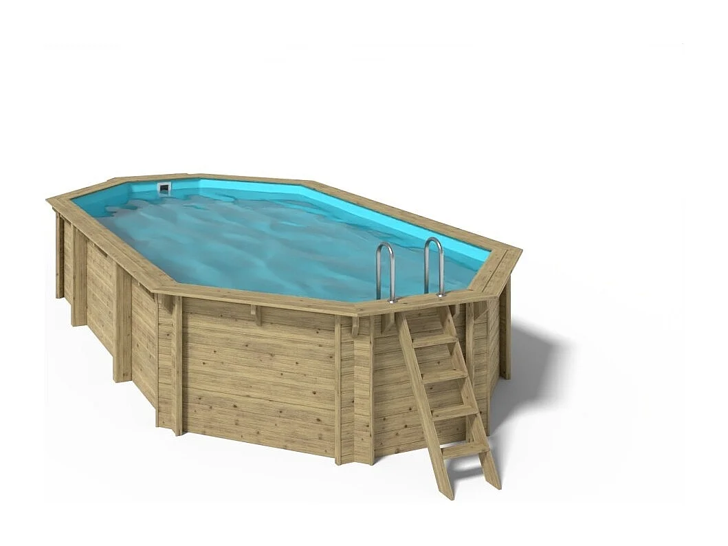 Piscine en bois 7,57x4,07 - H.1,31 m fixations à sceller - BAS745OSPI - ALTANKA