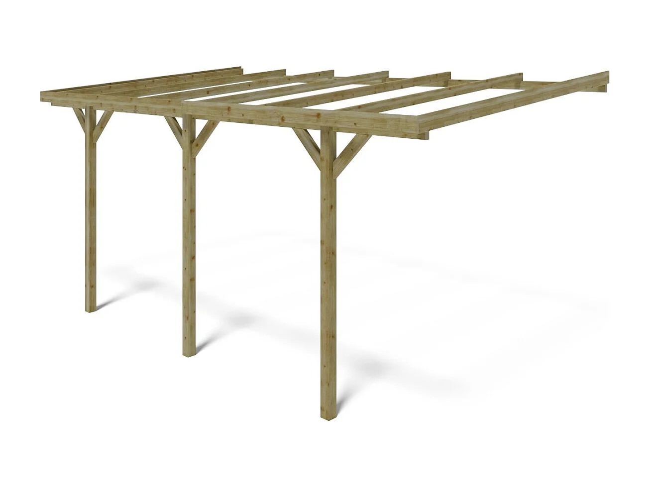 Carport, abri de voiture  3x5.24 m - 15 m2 - adossé  - CAR6 - ALTANKA