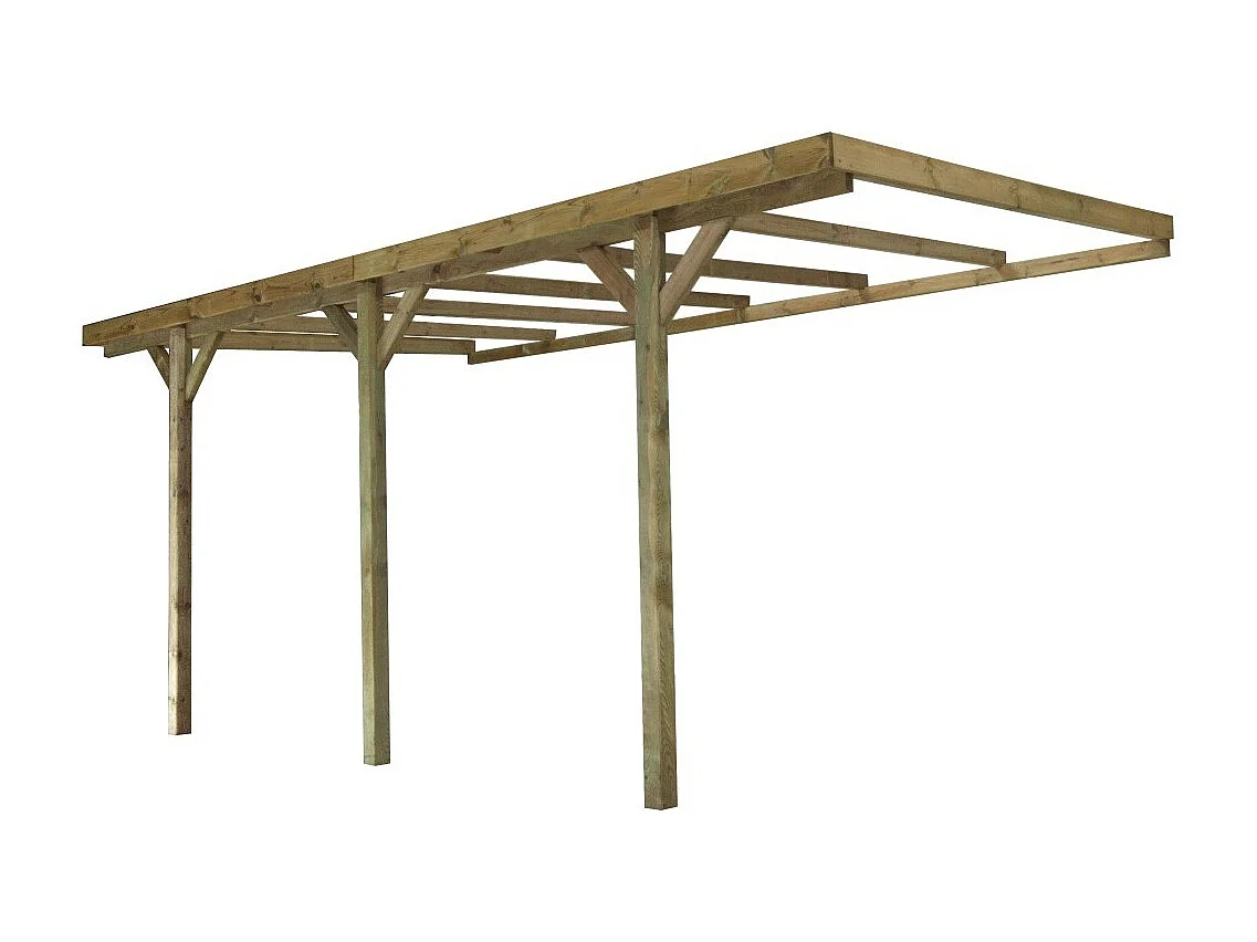 Carport, abri de voiture  3x5.24 m - 15 m2 - adossé  - CAR6 - ALTANKA