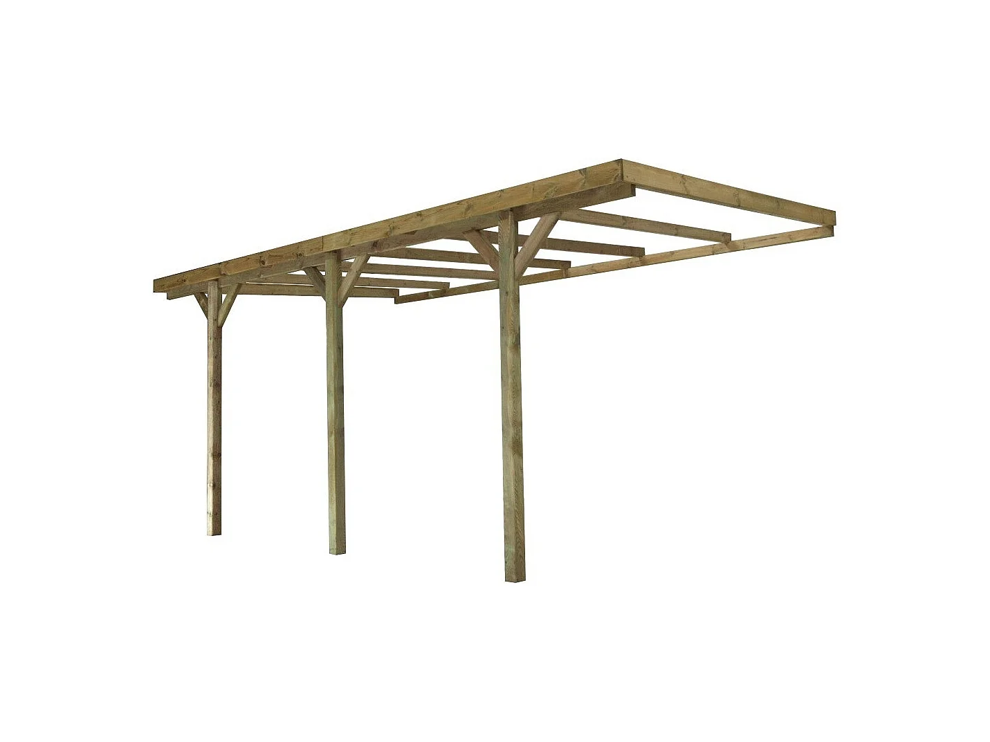 Tettoia posto auto coperto in legno 3x5.24 m - 15 m2 - addossato  - CAR6 - ALTANKA