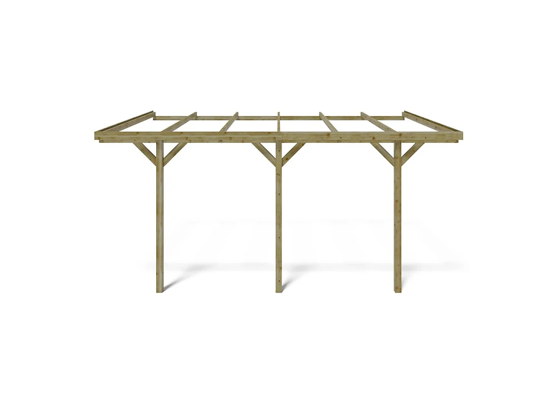 Tettoia posto auto coperto in legno 3x5.24 m - 15 m2 - addossato  - CAR6 - ALTANKA