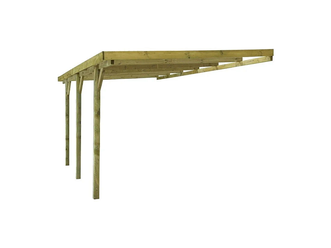 Tettoia posto auto coperto in legno 3x5.24 m - 15 m2 - addossato  - CAR6 - ALTANKA