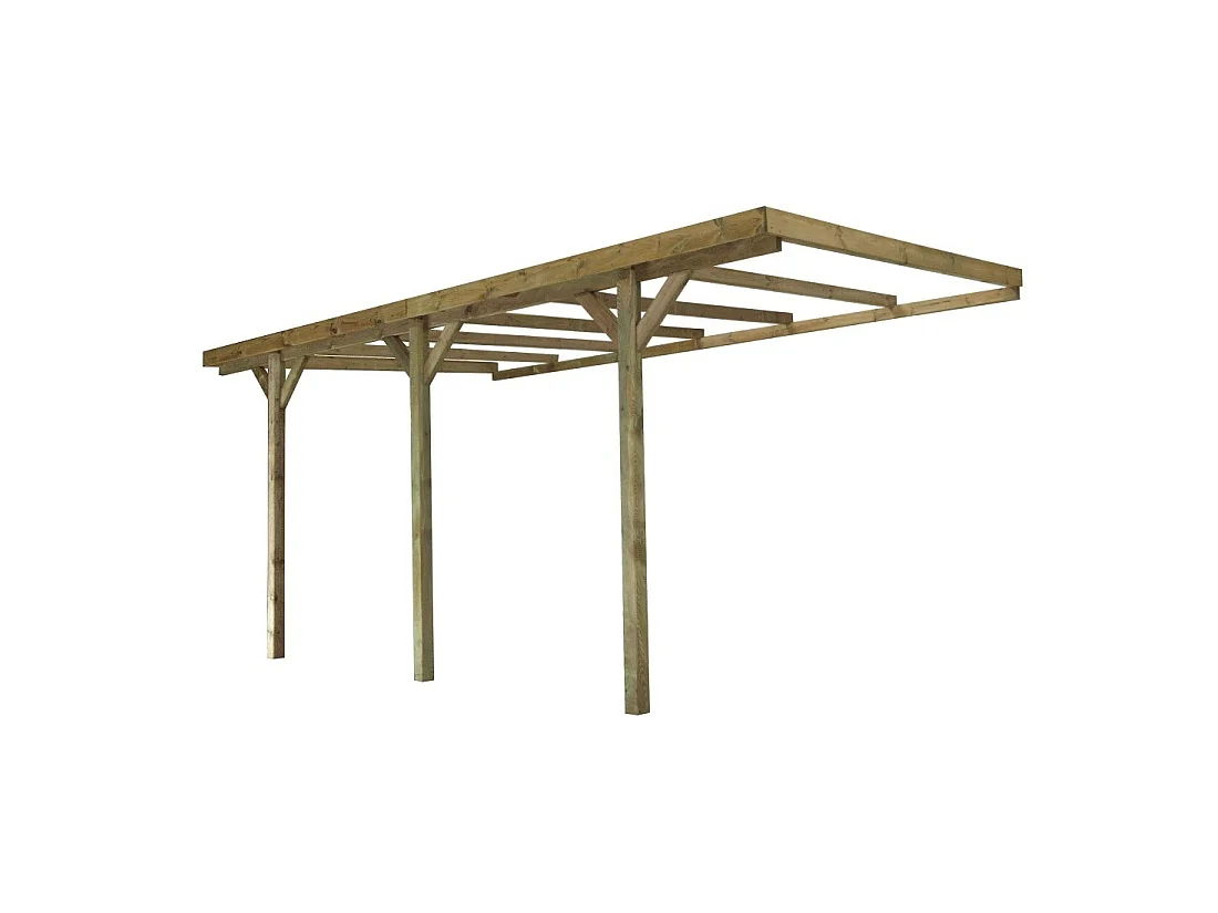 Tettoia posto auto coperto in legno 3x5.24 m - 15 m2 - addossato  - CAR6 - ALTANKA