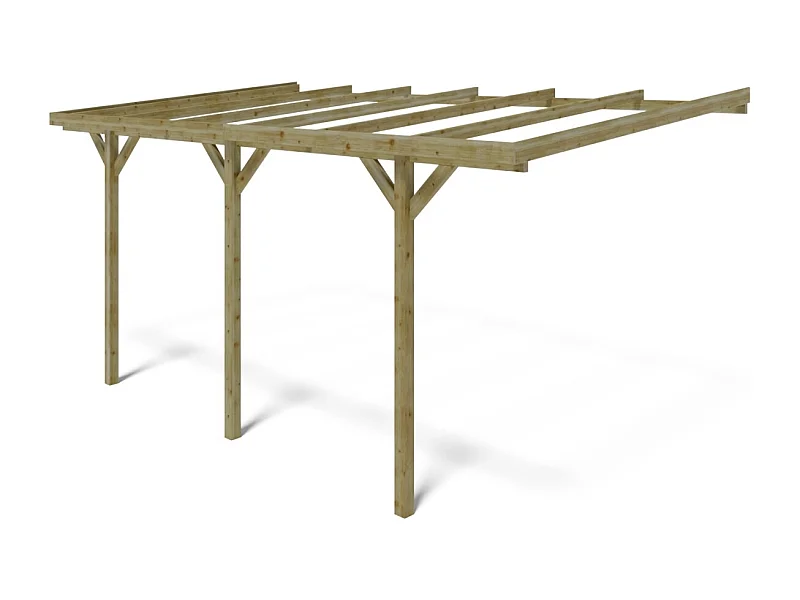 Carport, abri de voiture  3x5.24 m - 15 m2 - adossé  - CAR6 - ALTANKA