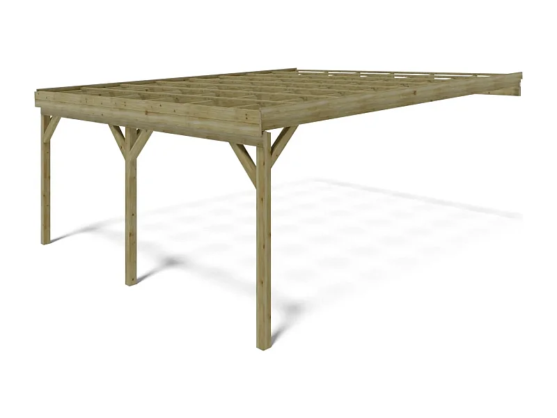 Tettoia posto auto coperto in legno 5.80x5.06 m - 29.00 m2 - addossato  - CAR23 - ALTANKA