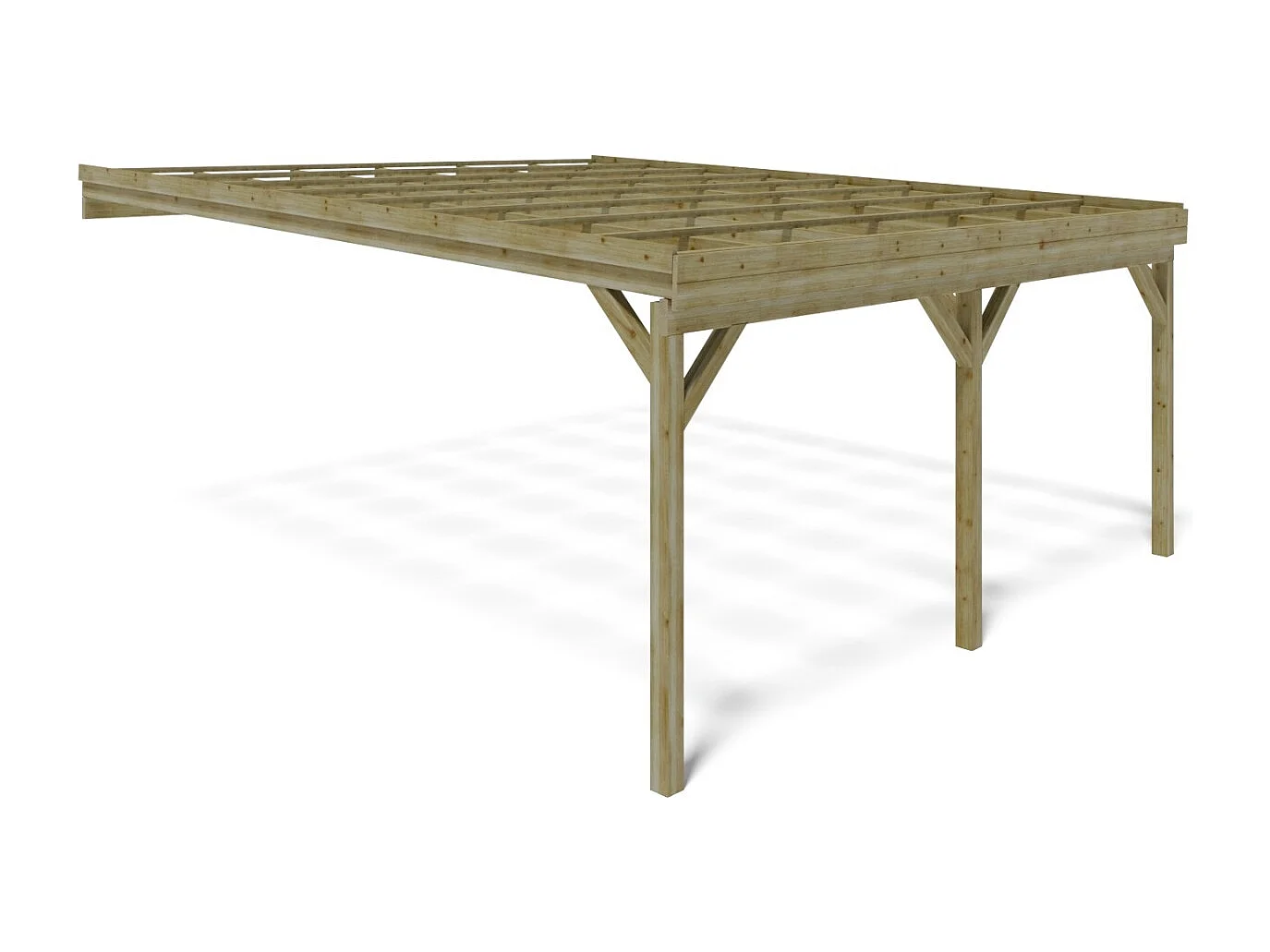 Carport, abri de voiture  5.8x5.06 m - 29 m2 - adossé  - CAR23 - ALTANKA