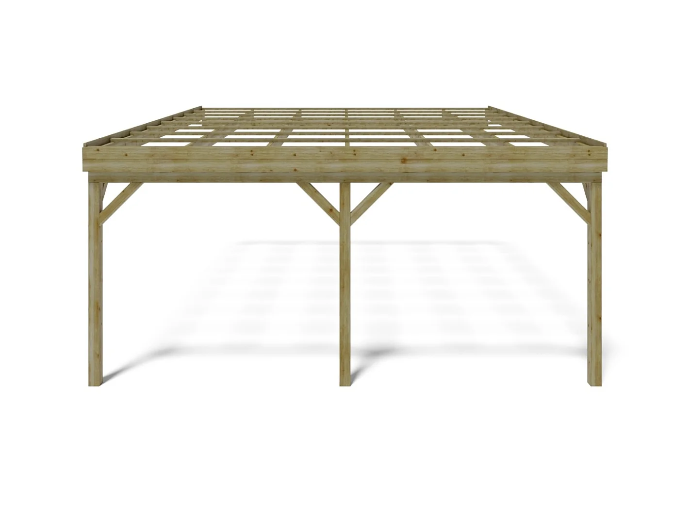 Tettoia posto auto coperto in legno 5.8x5.06 m - 29 m2 - addossato  - CAR23 - ALTANKA