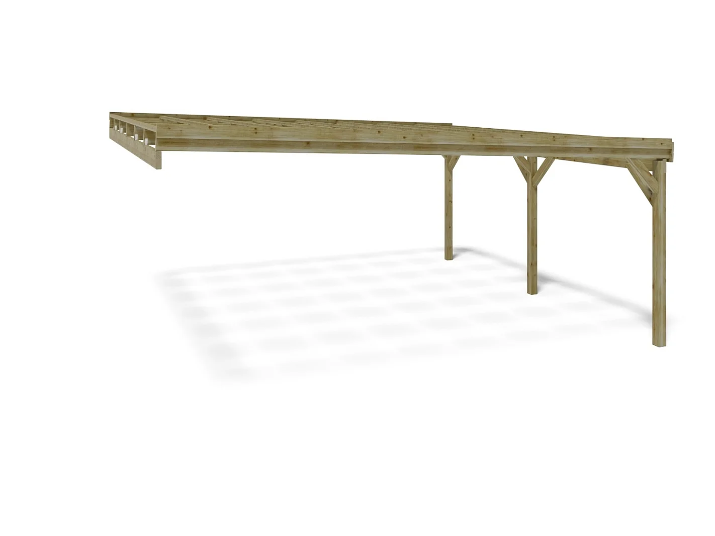 Tettoia posto auto coperto in legno 5.8x5.06 m - 29 m2 - addossato  - CAR23 - ALTANKA