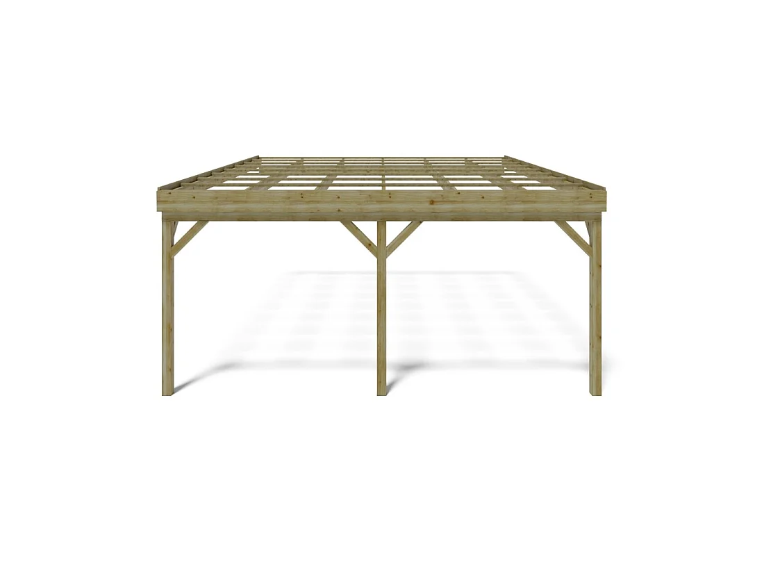 Tettoia posto auto coperto in legno 5.8x5.06 m - 29 m2 - addossato  - CAR23 - ALTANKA