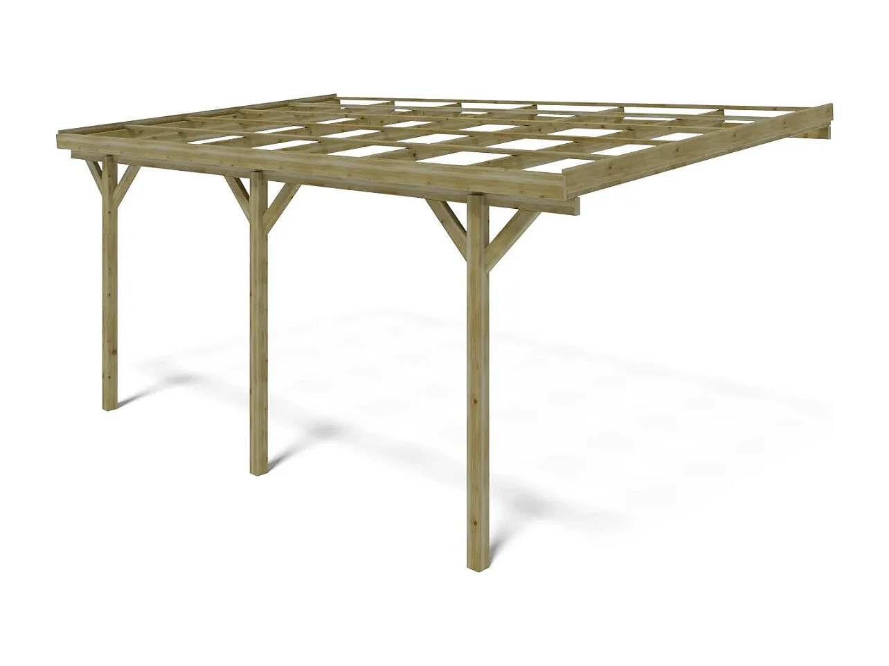 Carport, abri de voiture  3x5.24 m - 15 m2 - adossé  - CAR7-2 - ALTANKA