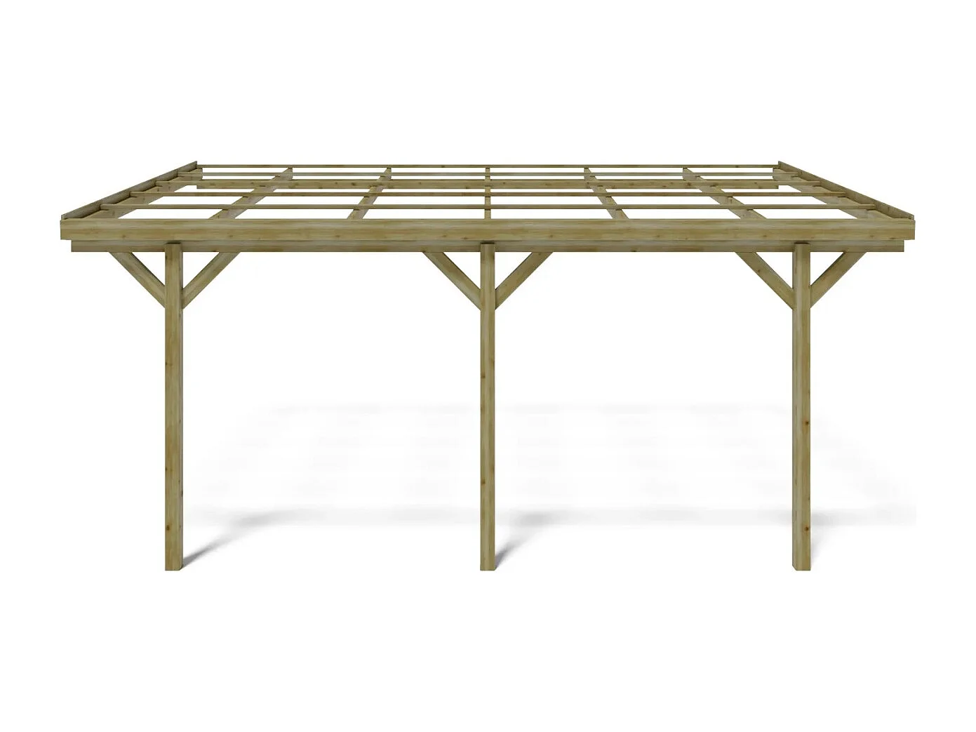 Carport, abri de voiture  3x5.24 m - 15 m2 - adossé  - CAR7-2 - ALTANKA