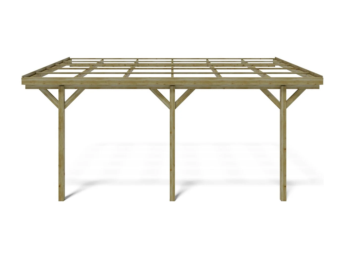 Tettoia posto auto coperto in legno 3x5.24 m - 15 m2 - addossato  - CAR7-2 - ALTANKA