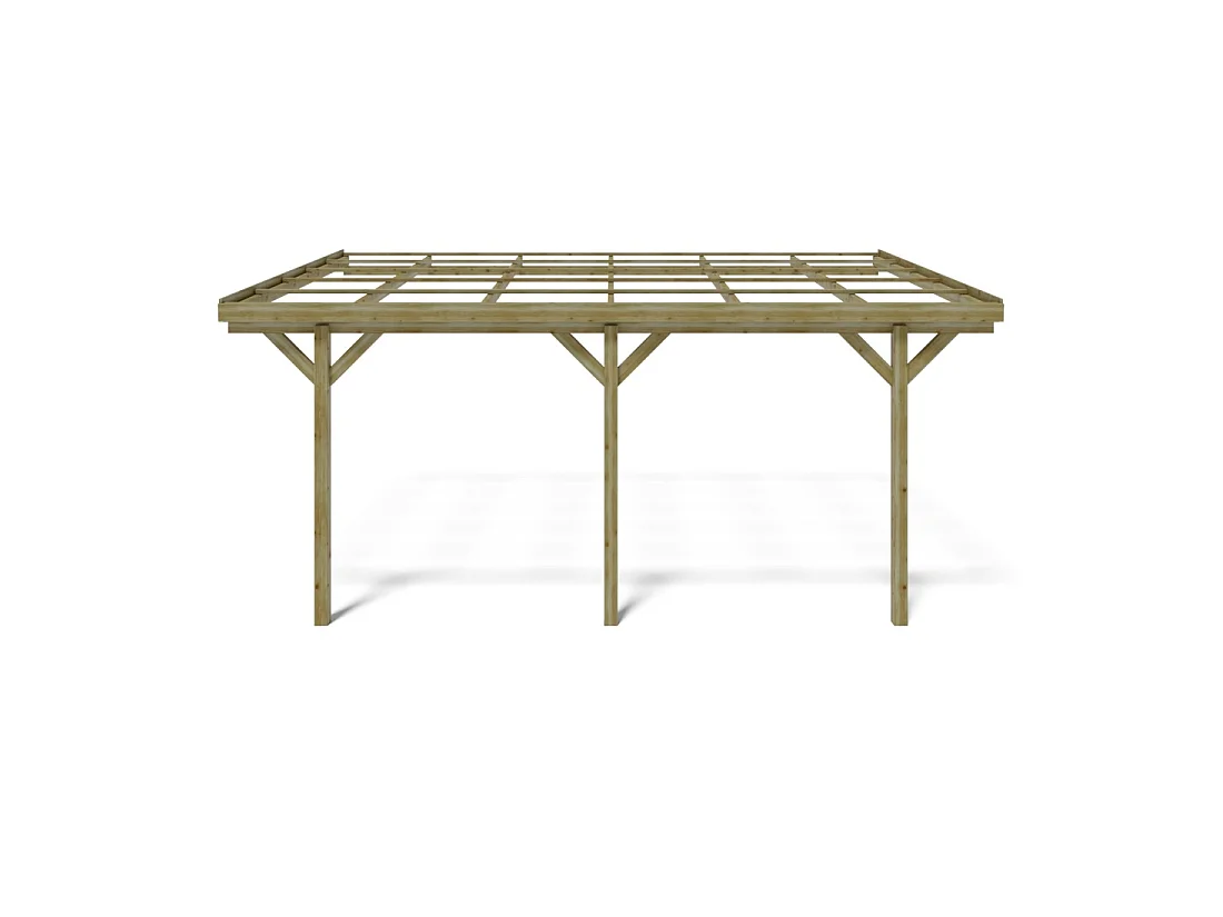 Carport, abri de voiture  3x5.24 m - 15 m2 - adossé  - CAR7-2 - ALTANKA