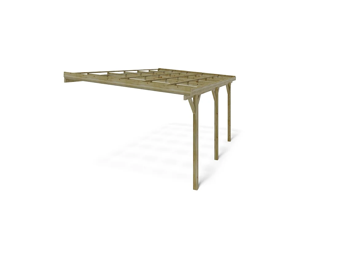 Carport, abri de voiture  3x5.24 m - 15 m2 - adossé  - CAR7-2 - ALTANKA
