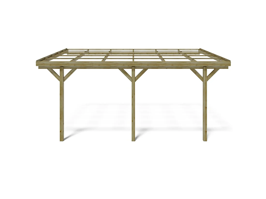 Tettoia posto auto coperto in legno 3x5.24 m - 15 m2 - addossato  - CAR7-2 - ALTANKA