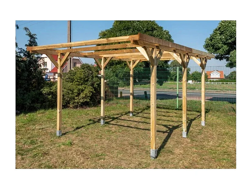 Carport, abri de voiture  3.04x5.12 m - 15.57 m2 - CAR16 - ALTANKA