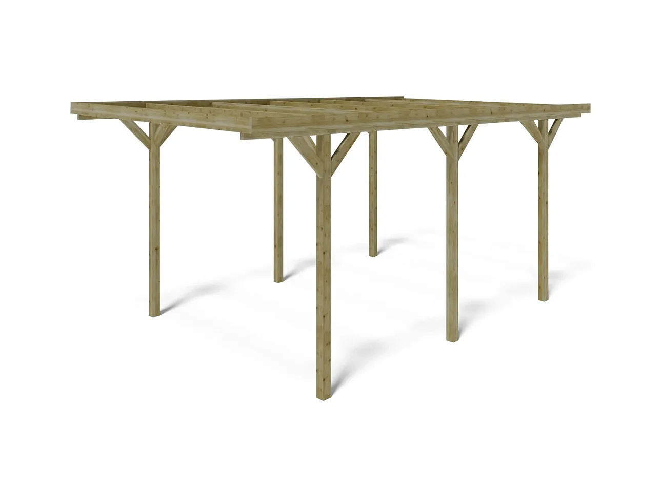 Tettoia posto auto coperto in legno 3.04x5.12 m - 15.57 m2 - CAR16 - ALTANKA