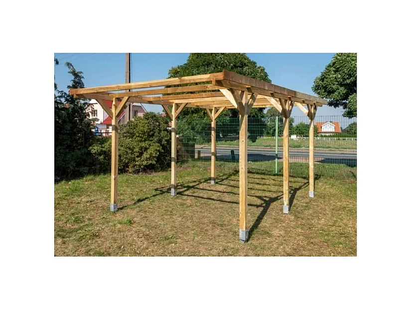 Carport, abri de voiture  3.04x5.12 m - 15.57 m2 - CAR16 - ALTANKA