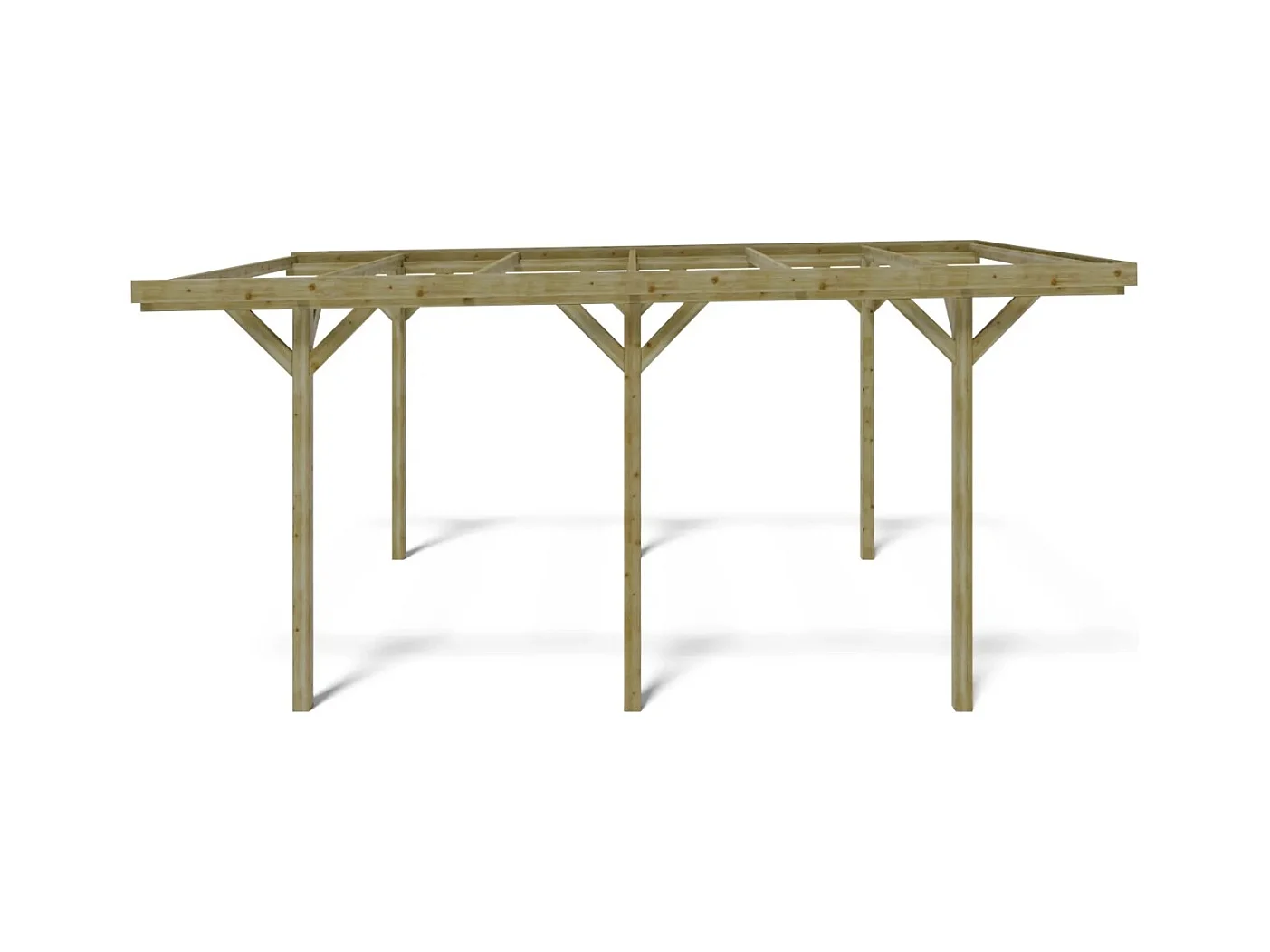Carport, abri de voiture  3.04x5.12 m - 15.57 m2 - CAR16 - ALTANKA
