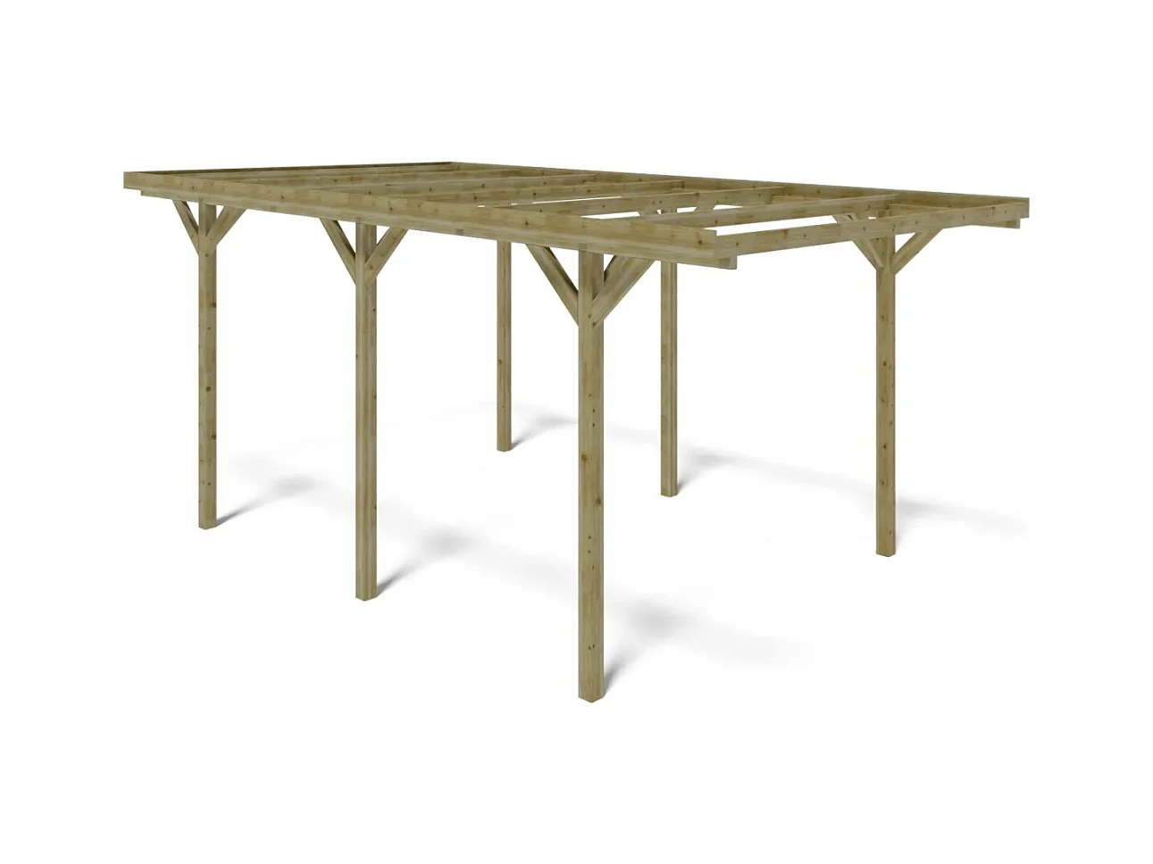 Carport, abri de voiture  3.04x5.12 m - 15.57 m2 - CAR16 - ALTANKA