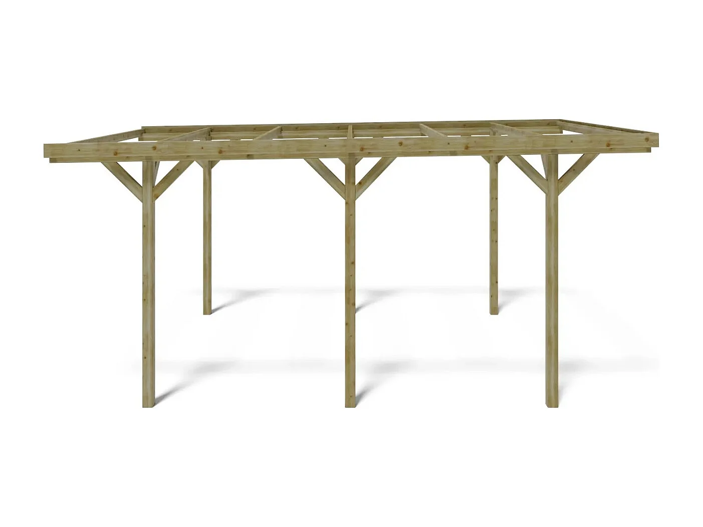 Carport, abri de voiture  3.04x5.12 m - 15.57 m2 - CAR16 - ALTANKA