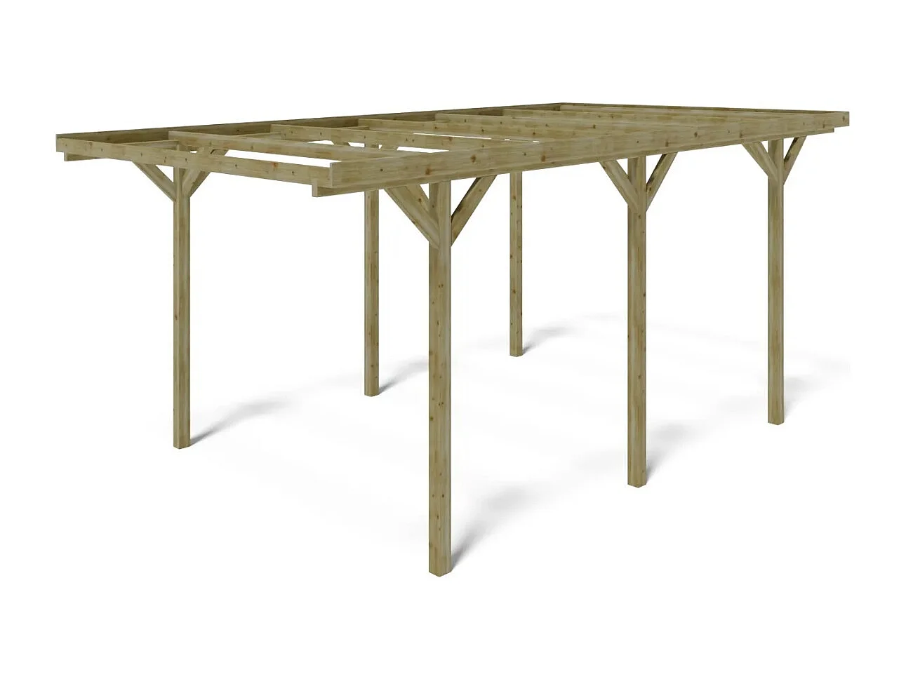 Carport, abri de voiture  3.04x5.12 m - 15.57 m2 - CAR16 - ALTANKA