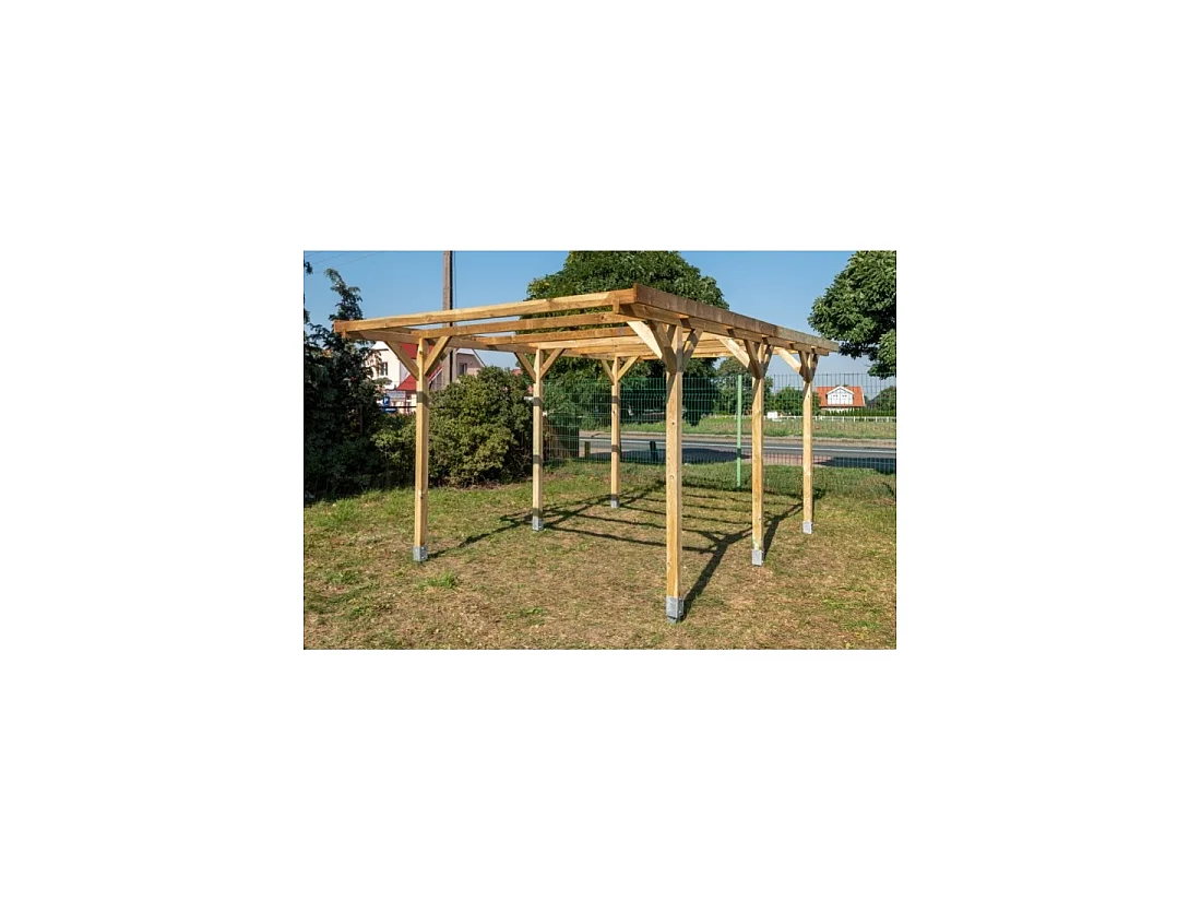 Carport, abri de voiture  3.04x5.12 m - 15.57 m2 - CAR16 - ALTANKA