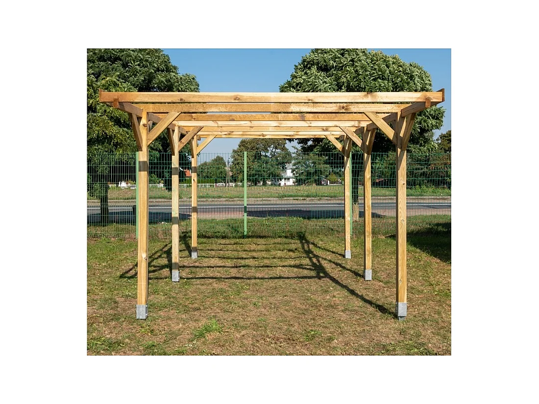 Carport, abri de voiture  3.04x5.12 m - 15.57 m2 - CAR16 - ALTANKA