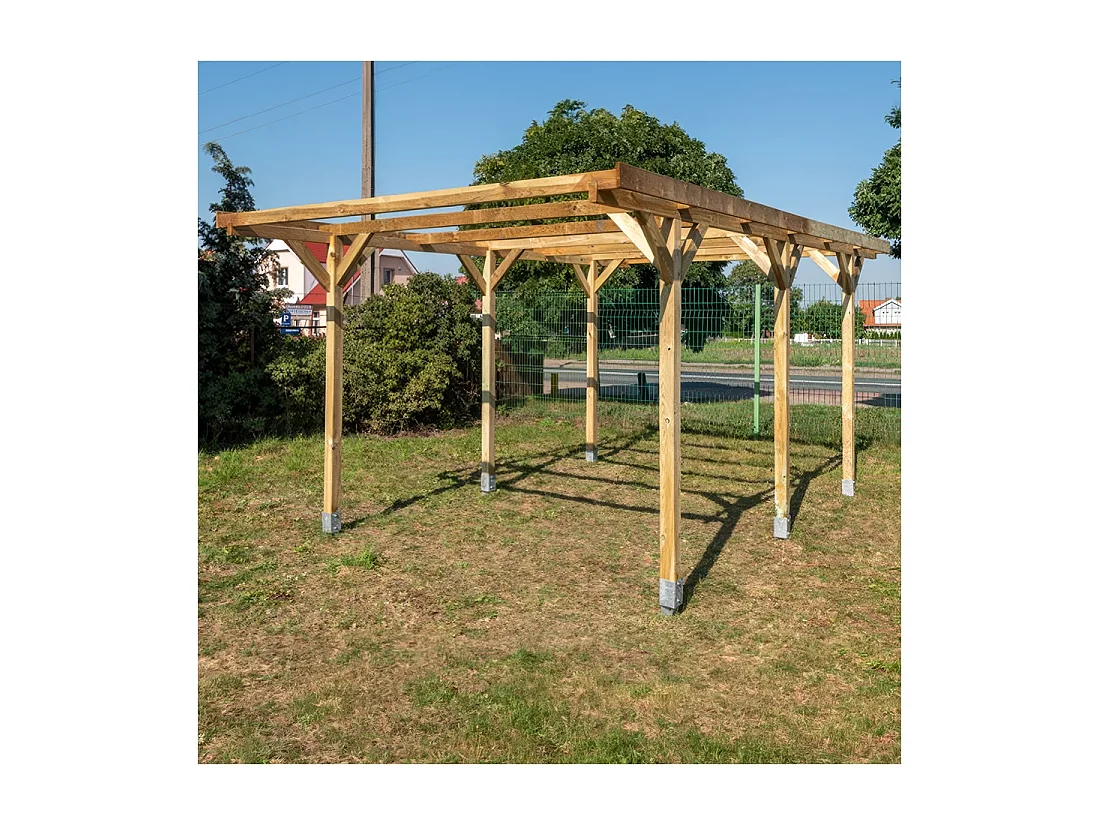 Carport, abri de voiture  3.04x5.12 m - 15.57 m2 - CAR16 - ALTANKA