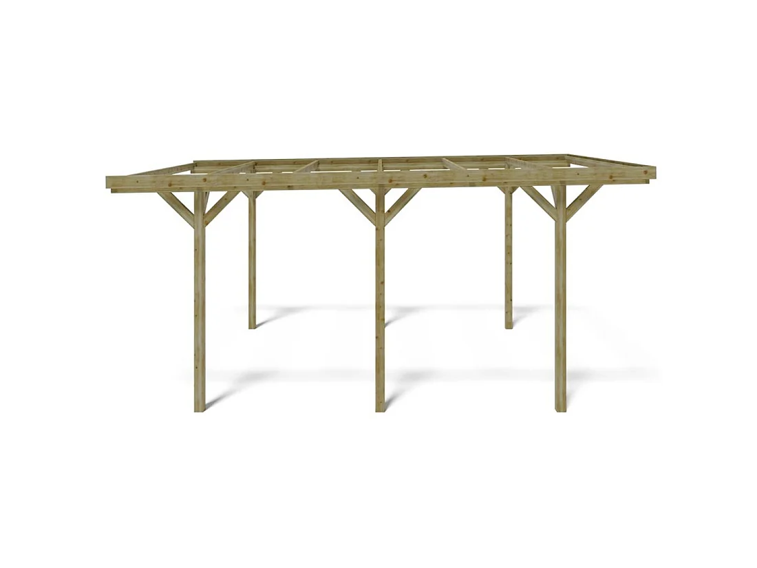 Carport, abri de voiture  3.04x5.12 m - 15.57 m2 - CAR16 - ALTANKA