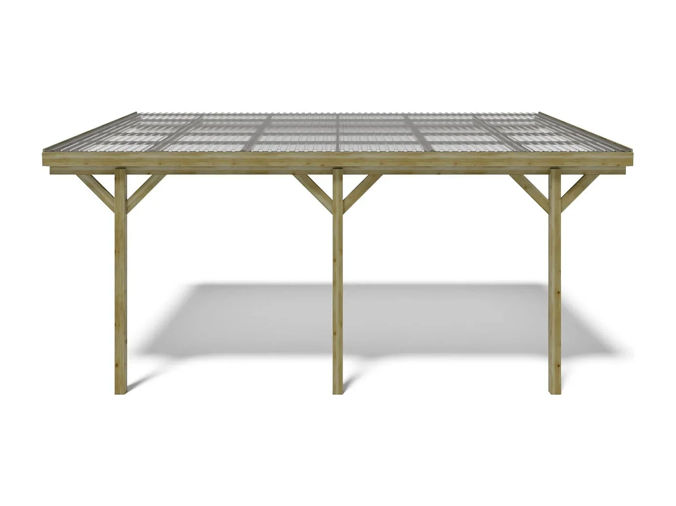 Tettoia posto auto coperto in legno 3.00x5.24 m - 15.00 m2 - copertura PVC   - CAR7-2PVCTR - ALTANKA