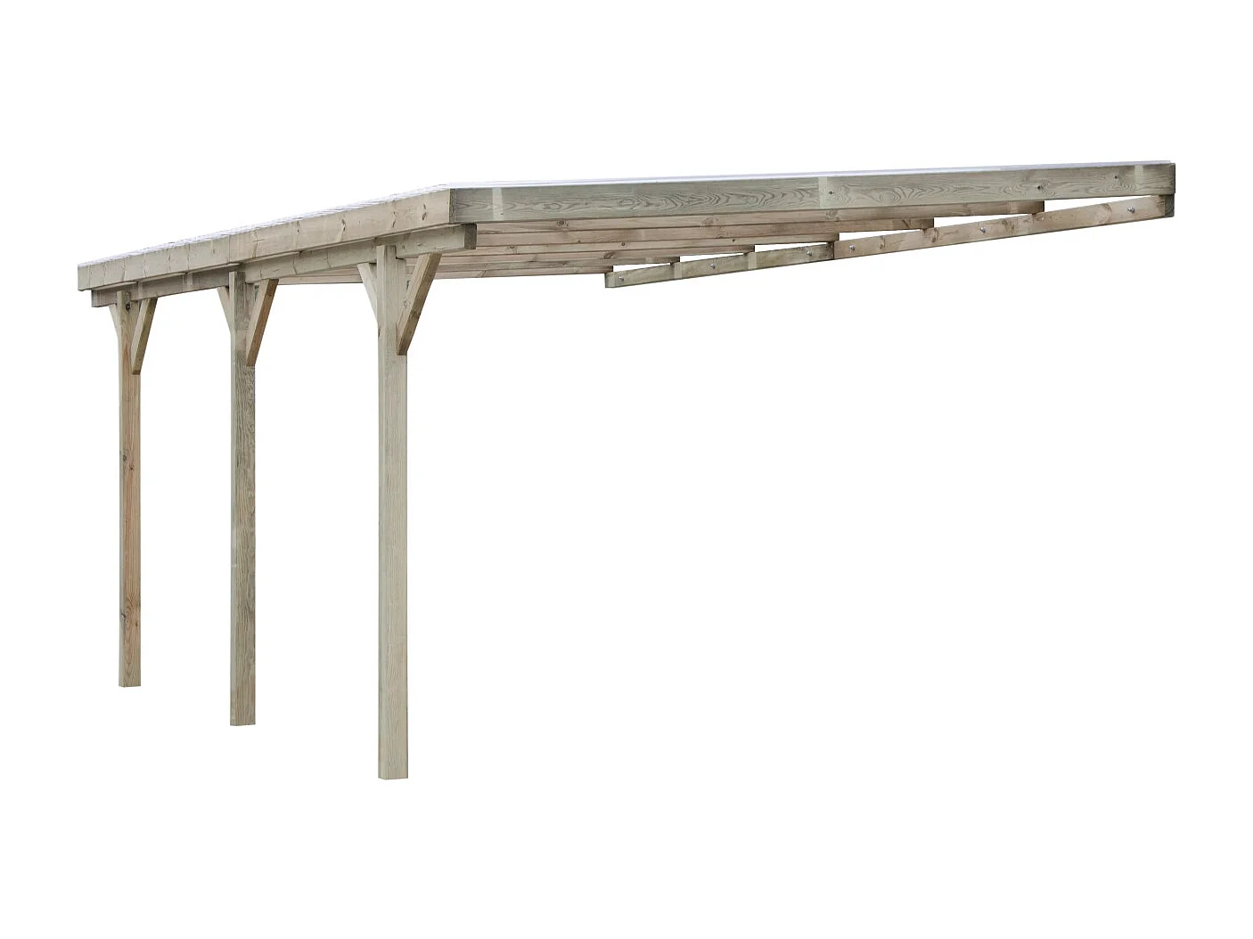 Tettoia posto auto coperto in legno 3.00x5.24 m - 15.00 m2 - copertura PVC   - CAR7-2PVCTR - ALTANKA