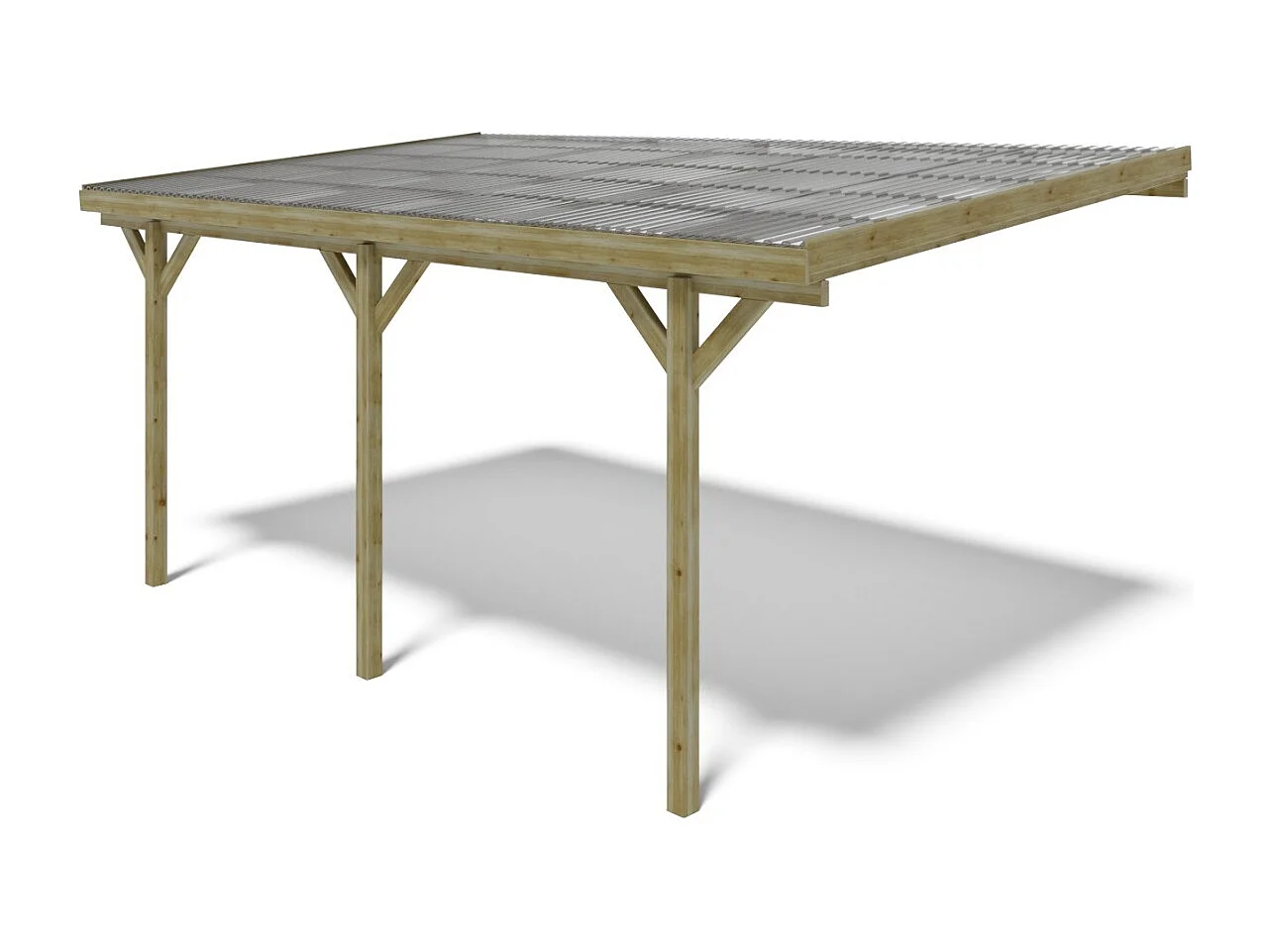 Carport, abri de voiture  3x5.24 m - 15 m2 - couverture PVC  - CAR7-2PVCTR - ALTANKA