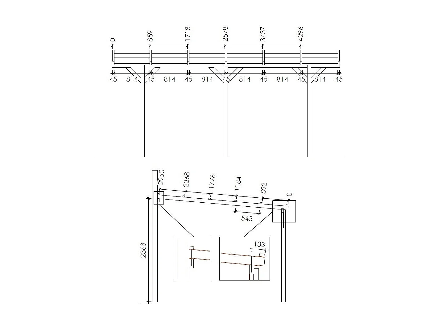 Carport, abri de voiture  3x5.24 m - 15 m2 - couverture PVC  - CAR7-2PVCTR - ALTANKA