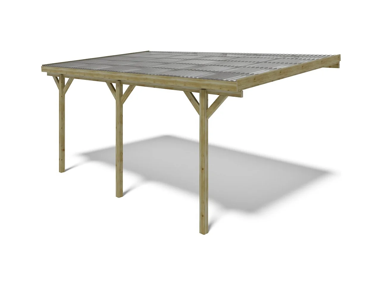 Carport, abri de voiture  3x5.24 m - 15 m2 - couverture PVC  - CAR7-2PVCTR - ALTANKA
