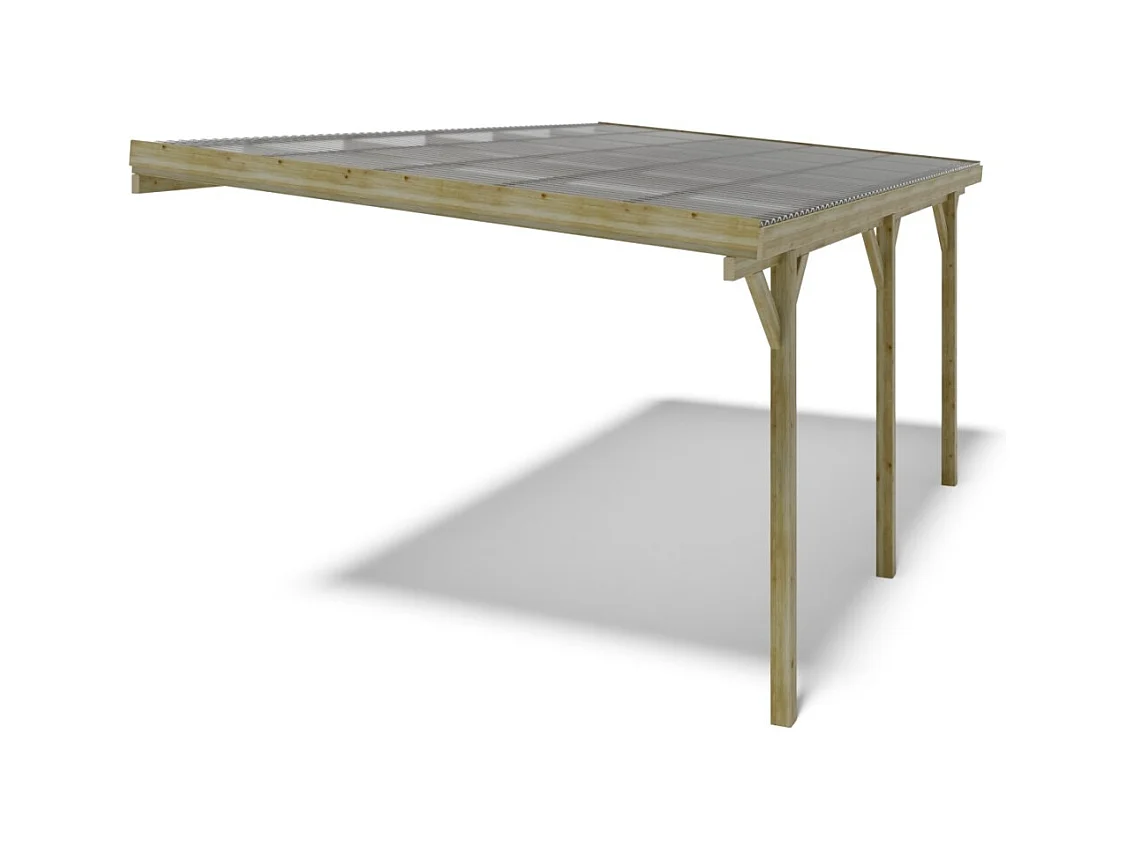 Carport, abri de voiture  3x5.24 m - 15 m2 - couverture PVC  - CAR7-2PVCTR - ALTANKA