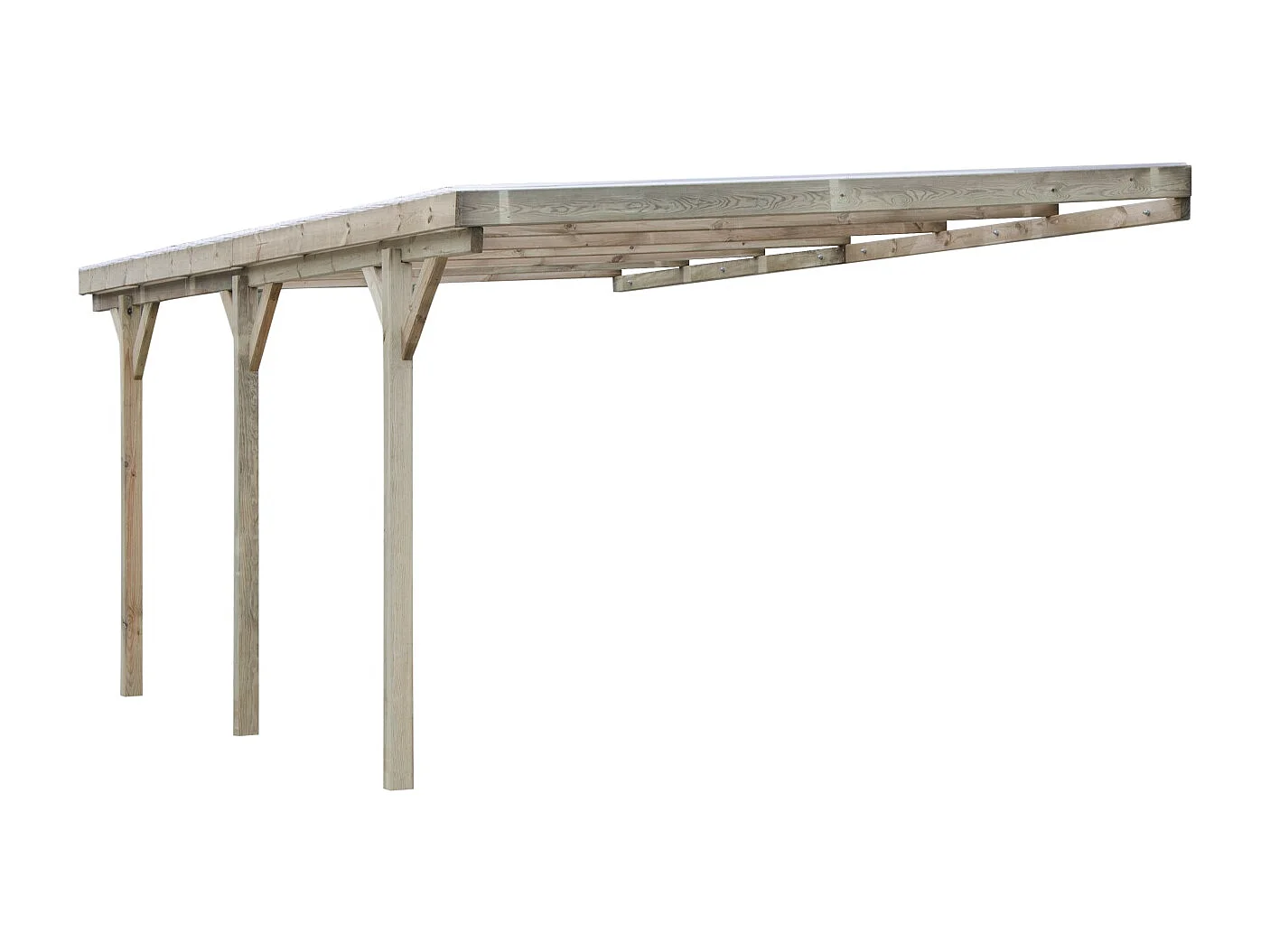 Tettoia posto auto coperto in legno 3x5.24 m - 15 m2 - copertura PVC   - CAR7-2PVCTR - ALTANKA