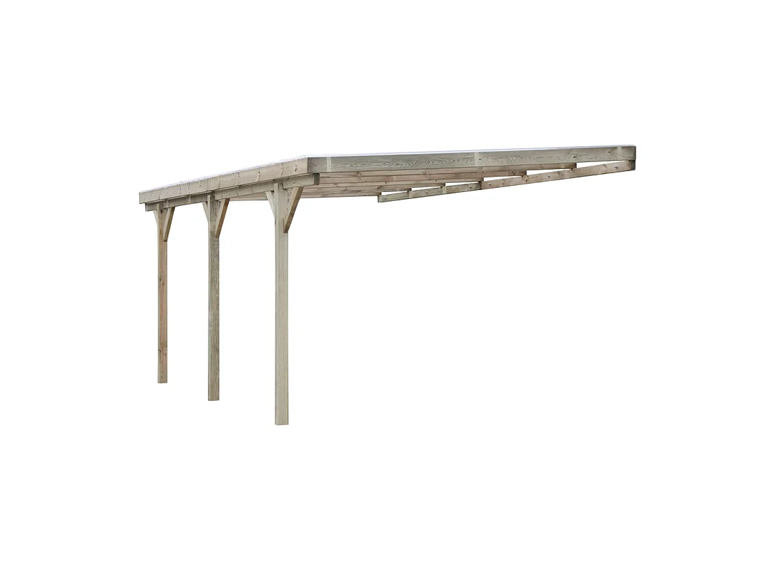 Tettoia posto auto coperto in legno 3x5.24 m - 15 m2 - copertura PVC   - CAR7-2PVCTR - ALTANKA