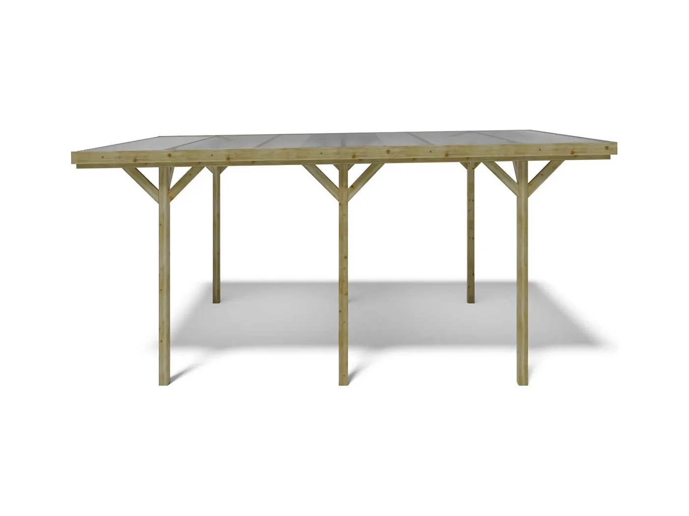 Carport, abri de voiture  3.04x5.12 m - 15.57 m2 - couverture PVC  - CAR16PVCTR - ALTANKA