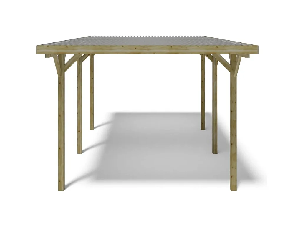 Carport, abri de voiture  3.04x5.12 m - 15.57 m2 - couverture PVC  - CAR16PVCTR - ALTANKA