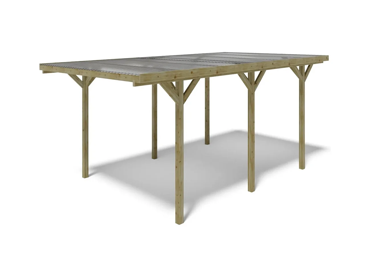 Carport, abri de voiture  3.04x5.12 m - 15.57 m2 - couverture PVC  - CAR16PVCTR - ALTANKA