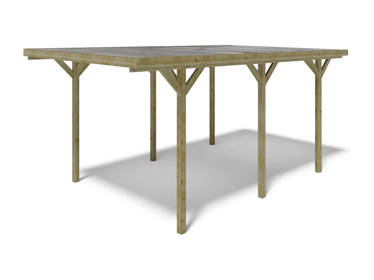 Carport, abri de voiture  3.04x5.12 m - 15.57 m2 - couverture PVC  - CAR16PVCTR - ALTANKA