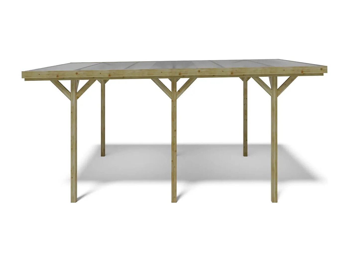 Carport, abri de voiture  3.04x5.12 m - 15.57 m2 - couverture PVC  - CAR16PVCTR - ALTANKA