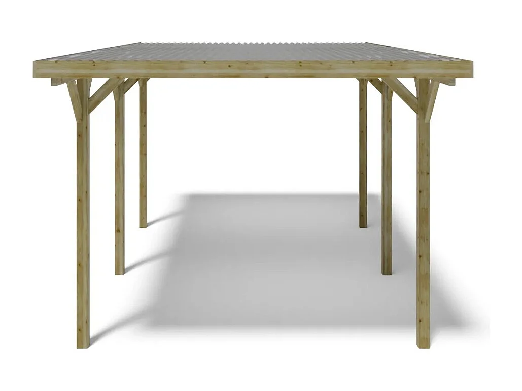 Carport, abri de voiture  3.04x5.12 m - 15.57 m2 - couverture PVC  - CAR16PVCTR - ALTANKA