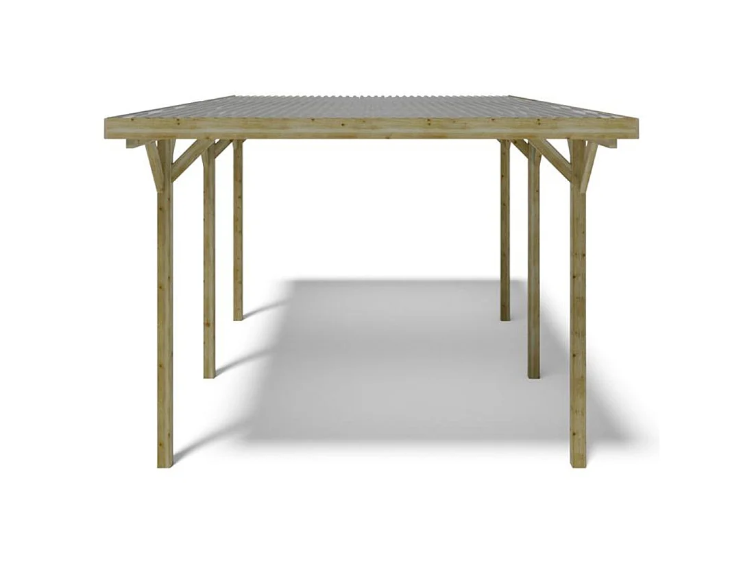 Carport, abri de voiture  3.04x5.12 m - 15.57 m2 - couverture PVC  - CAR16PVCTR - ALTANKA