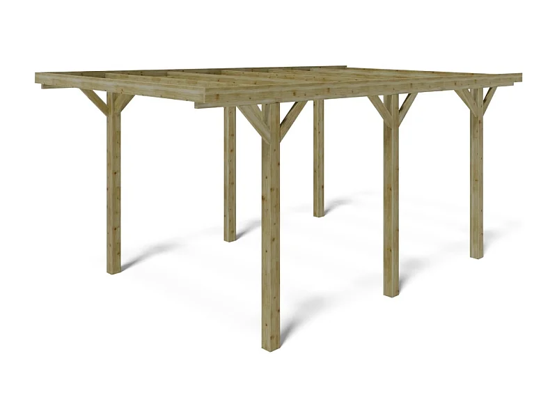 Tettoia posto auto coperto in legno 3.04x5.12 m - 15.56 m2 - CAR10 - ALTANKA